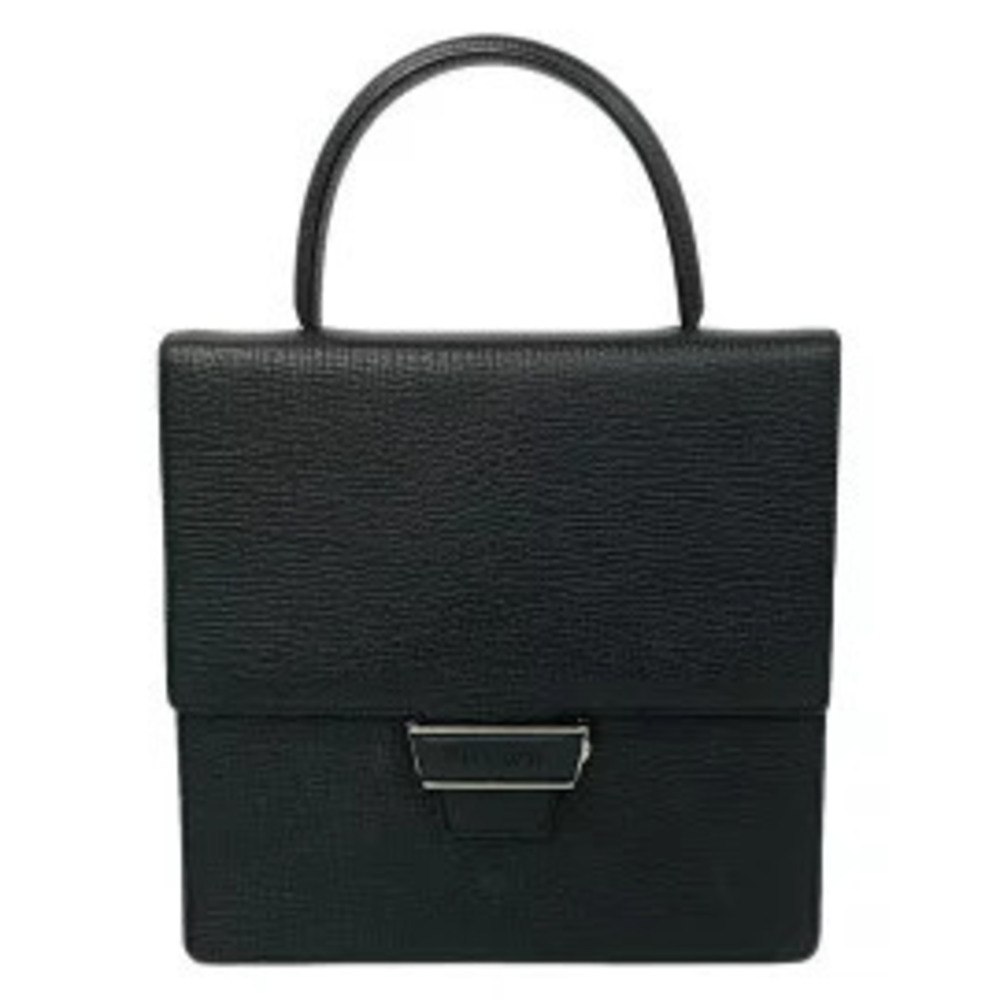 Loewe Top Handle Bag Embossed Leather Black